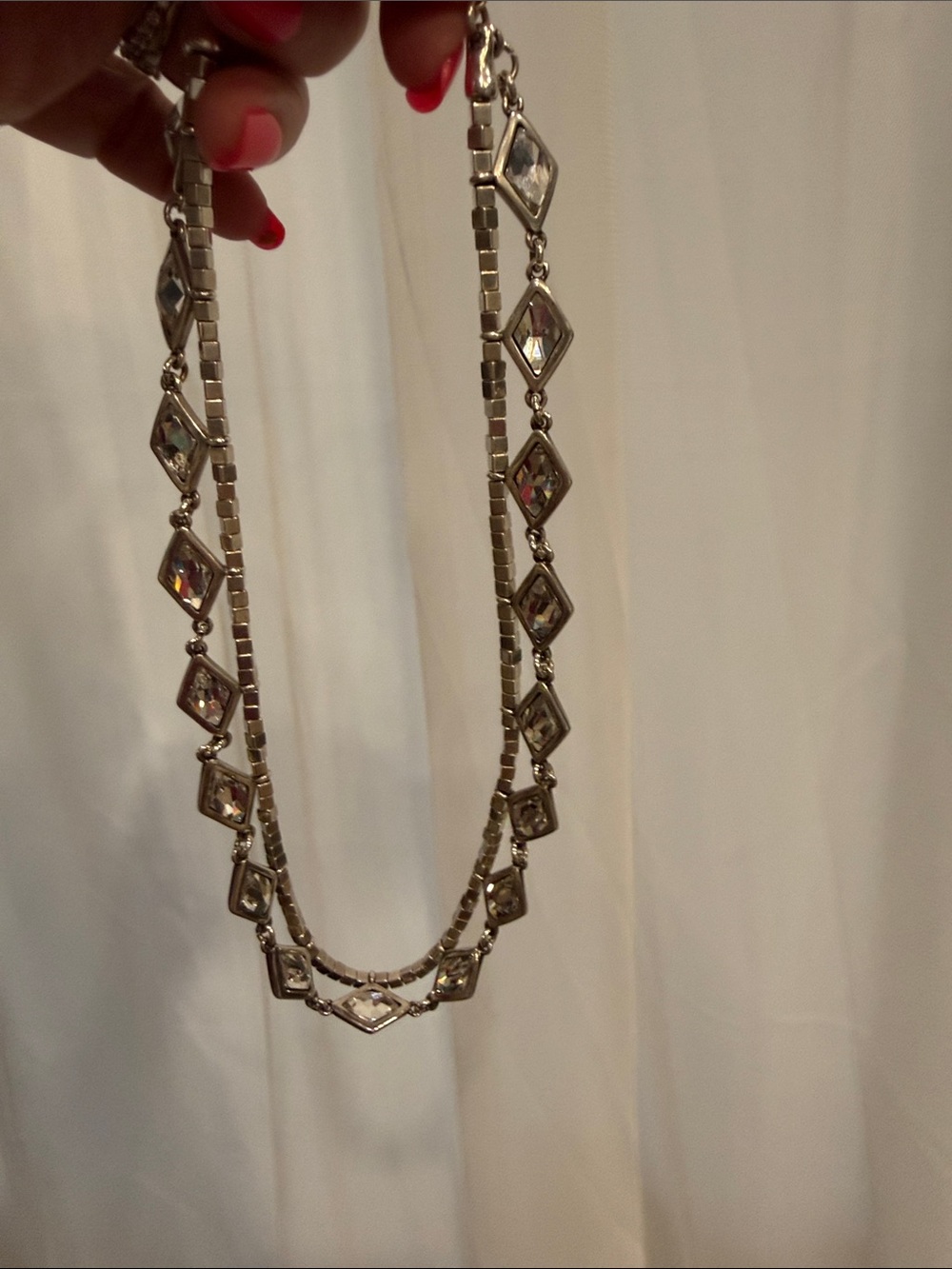 UNO de 50 Silver-Tone Necklace with Iridescent Gem Accents